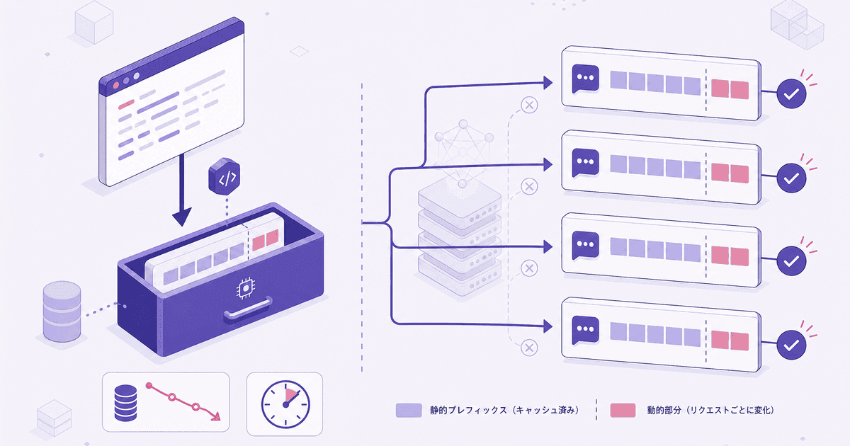 プロンプトキャッシュ(Prompt Caching)とは｜LLM APIのコストとレイテンシを下げる仕組みと実務